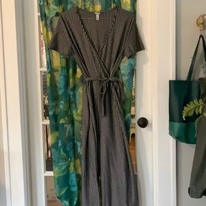 Black and White Striped Jumpsuit